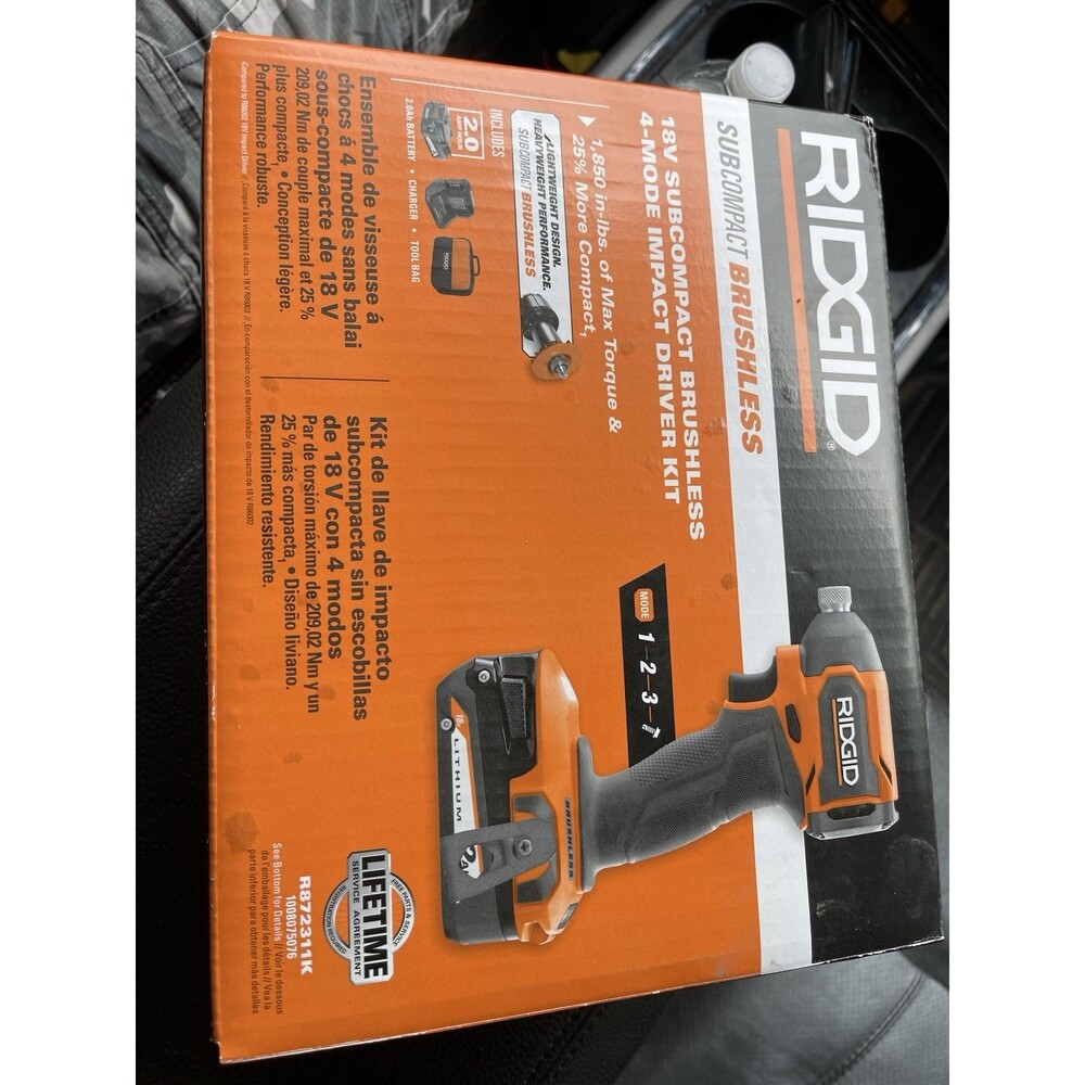 Ridgid *New In Box* SubCompact Brushless 18V 4Mode IMPACT DRIVER KIT R872311k